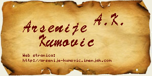 Arsenije Kumović vizit kartica